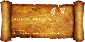 Gubacsi Melinda névjegykártya