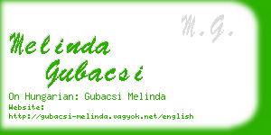 melinda gubacsi business card
